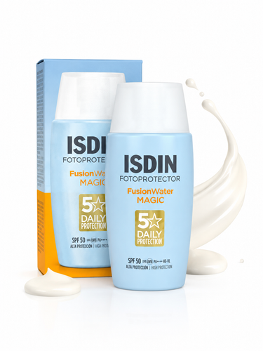 ضد آفتاب فوق سبک فیوژن واتر مجیک ایزدین SPF 50 حجم ۵۰ میلی لیتر اصل