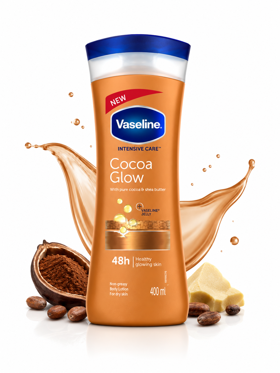لوسیون بدن وازلین مدل Cocoa Glow حجم ۴۰۰ میلی لیتر اصل